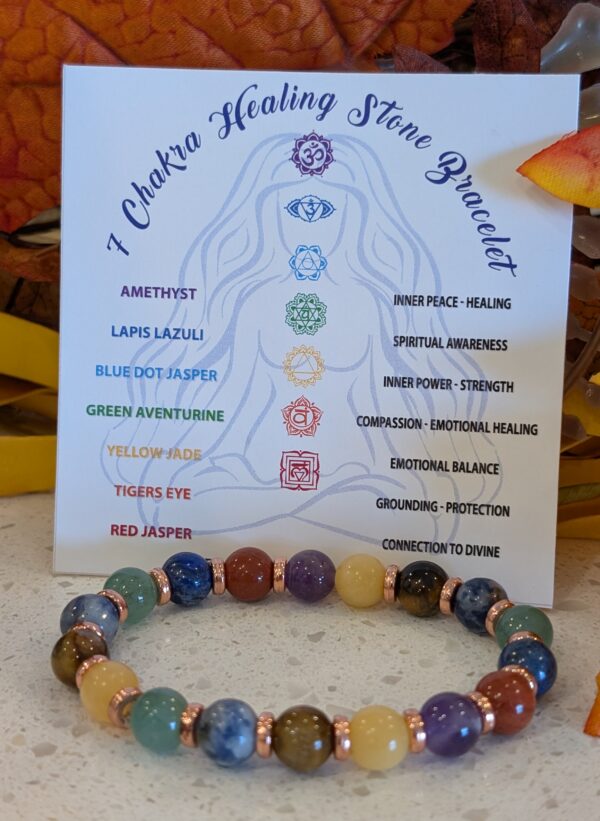 7 Chakras Healing Natural Stones Bracelet - Image 4